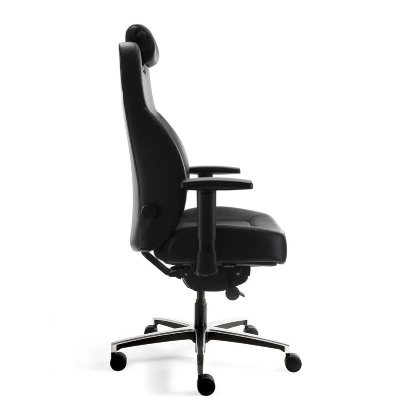 24-Stunden Stuhl - Ergonomischer Bürostuhl Stoff - Leder Schwarz - bis 200 KG