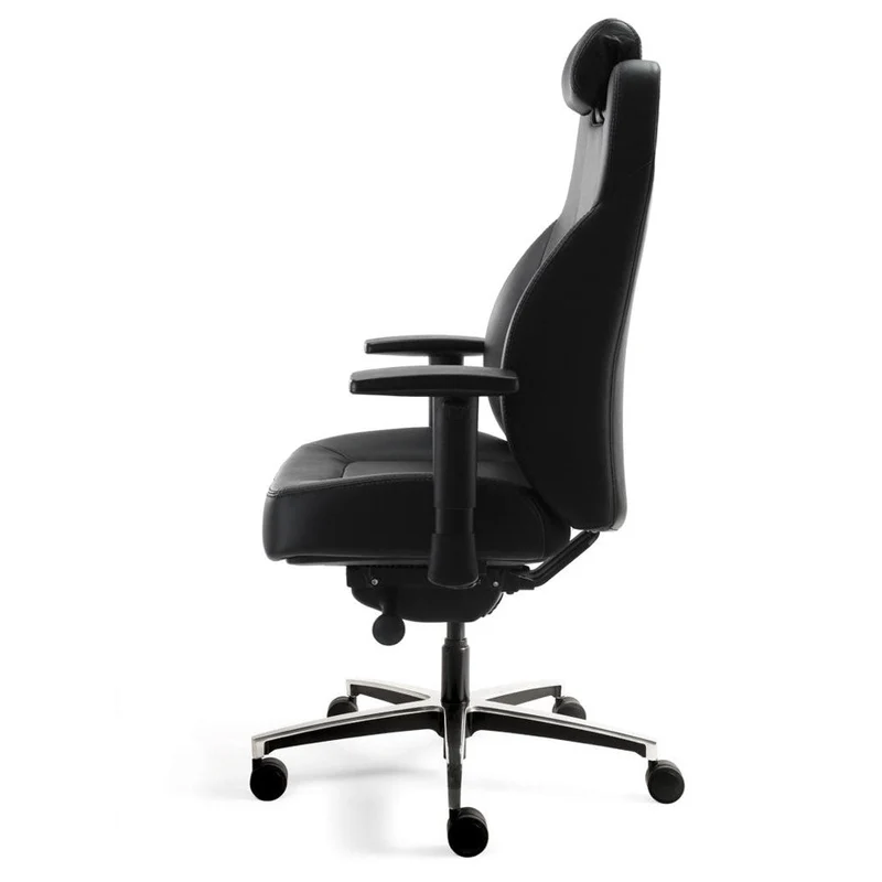 24-Stunden Stuhl - Ergonomischer Bürostuhl Stoff - Leder Schwarz - bis 200 KG