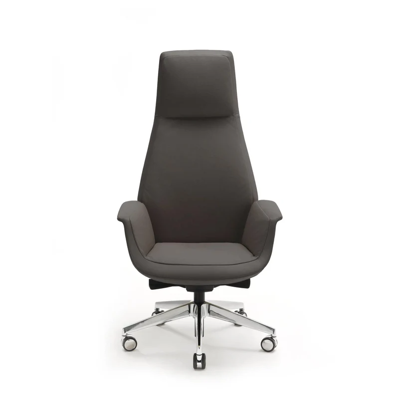 High Back Swivel Chair with Wheels DOWNTOWN PRESIDENT by Jean-Marie Massaud for Poltrona Frau