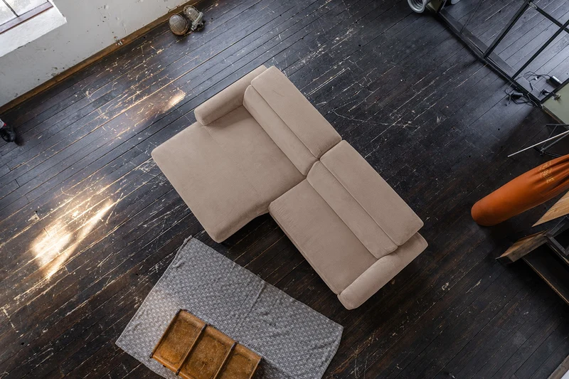 KAWOLA Sofa LAISKA Ecksofa Cord taupe