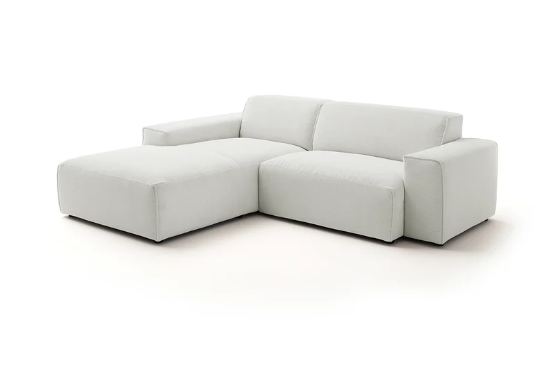 KAWOLA Sofa RANI Ecksofa Feincord silber