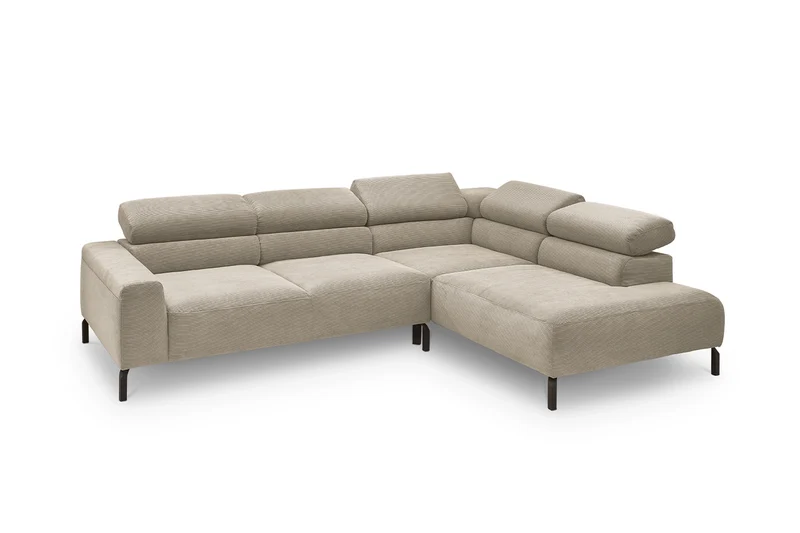 KAWOLA Sofa DELIA Ecksofa Feincord beige