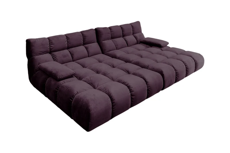 KAWOLA Big Sofa VIVIEN Velvet purple