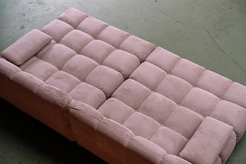 KAWOLA Big Sofa VIVIEN Feincord rosa