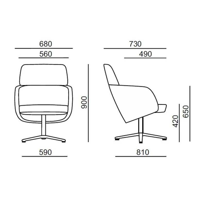Rim WINX Lounge 885.01 | Lounge Sessel | Sessel | Material Mix