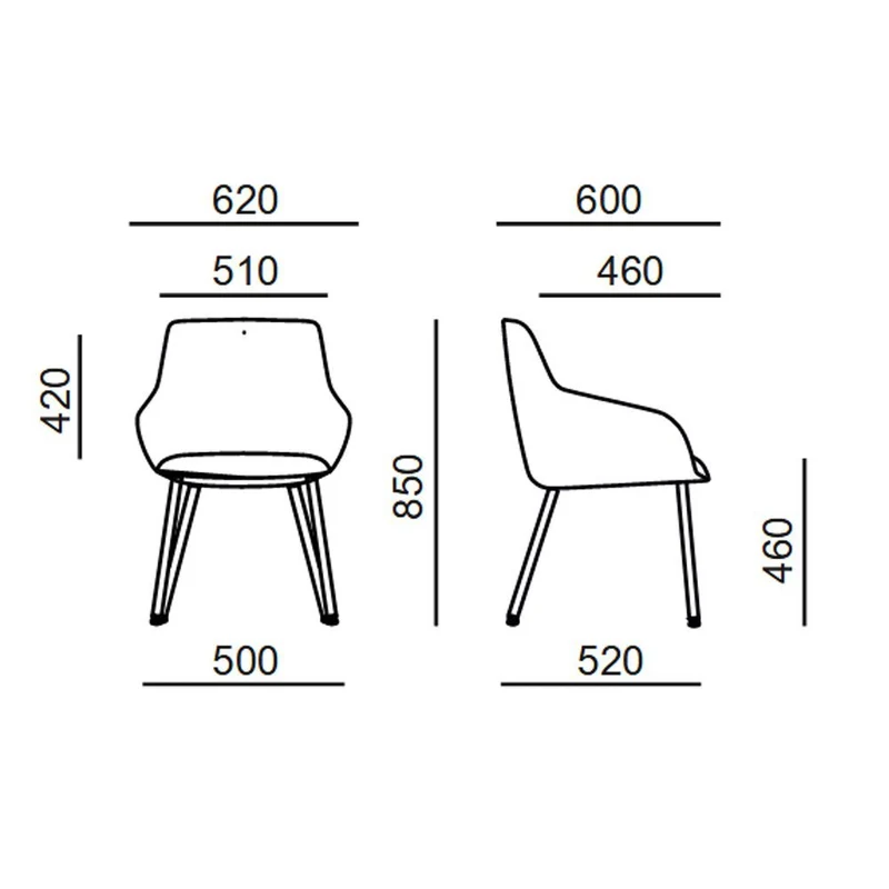 Rim Kloe 5300.09 | Konferenzstuhl | Besucherstuhl | Esszimmerstuhl | 4-Fuß