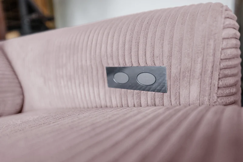 KAWOLA Sofa LAISKA Ecksofa Cord rosa
