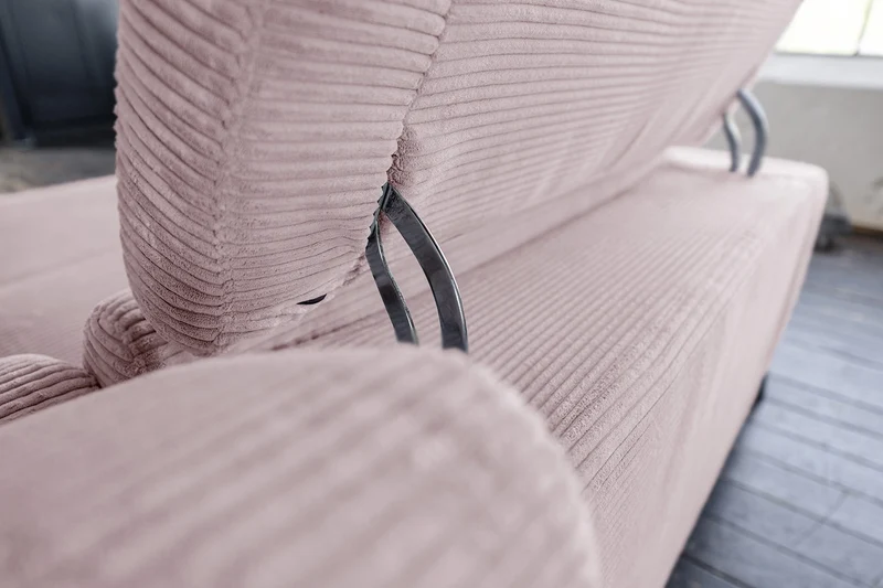 KAWOLA Sofa LAISKA Ecksofa Cord rosa