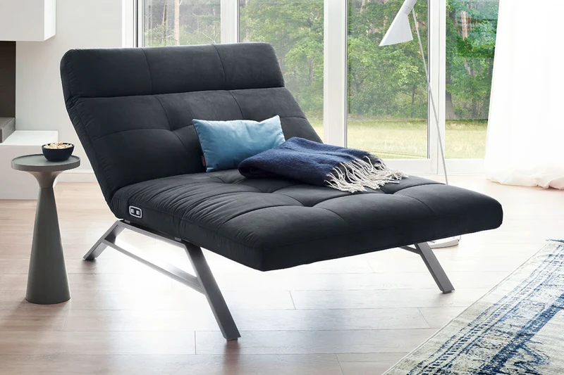 KAWOLA Doppelliege AMERIVA Relaxliege Maxi Velvet schwarz
