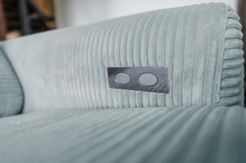 KAWOLA Sofa LAISKA Ecksofa Cord hellblau