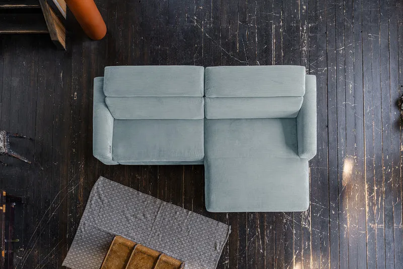 KAWOLA Sofa LAISKA Ecksofa Cord hellblau