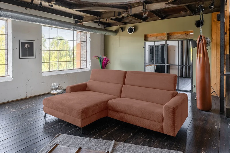 KAWOLA Sofa LAISKA Ecksofa Cord rost