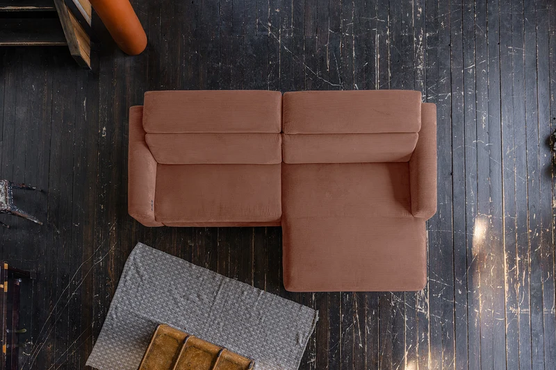 KAWOLA Sofa LAISKA Ecksofa Cord rost