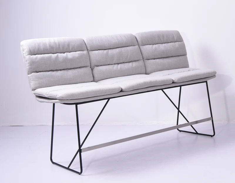 KAWOLA Thekenbank Vince Stoff hellgrau B/H/T: 180x110x56cm