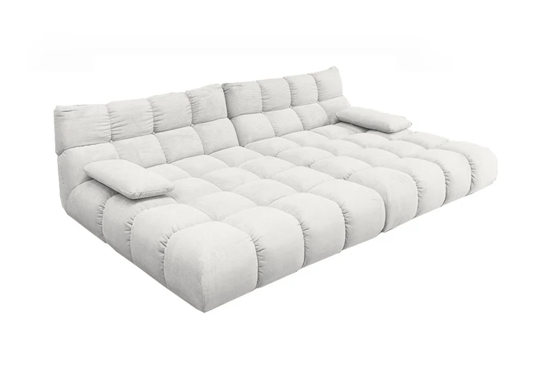 KAWOLA Big Sofa VIVIEN Feincord weiß