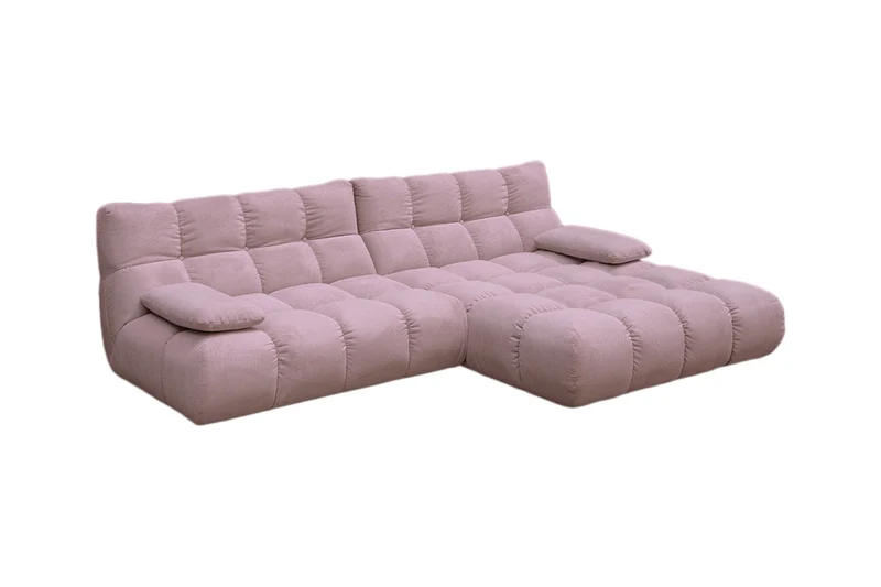 KAWOLA Sofa VIVIEN Ecksofa Feincord rosa