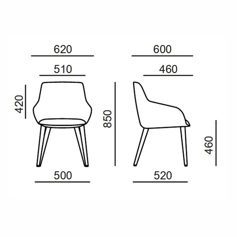 Rim Kloe 5300.17 | Konferenzstuhl | Besucherstuhl | Esszimmerstuhl | 4-Fuß Holzfüße