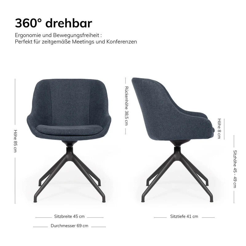 lento Drehstuhl Smart Cosy Z low | Konferenzstuhl | Besucherstuhl | mit Wippfunktion