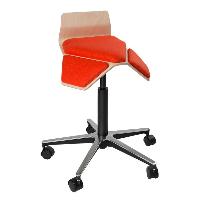 myKolme ILOA Smile | Hocker Rollhocker | Sattelhocker | Rückenlehne | Gestell Schwarz