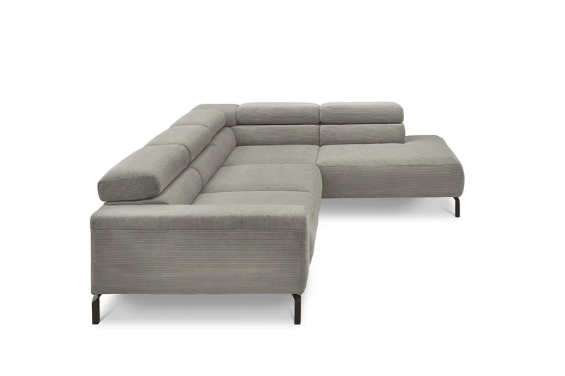 KAWOLA Sofa DELIA Ecksofa Feincord grau