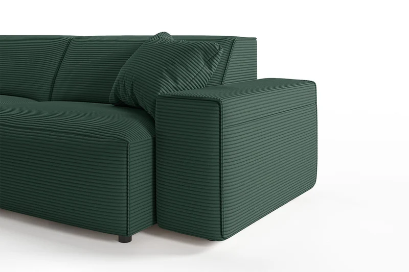 KAWOLA Sofa RANI Ecksofa Cord smaragd