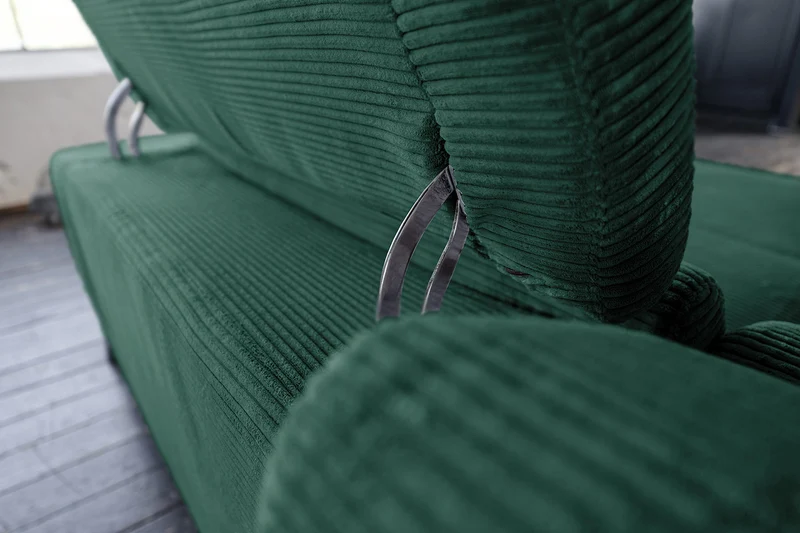 KAWOLA Sofa LAISKA Ecksofa Cord smaragd