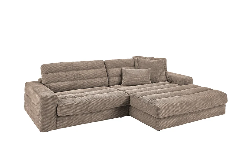 KAWOLA Sofa LANA Ecksofa Cord taupe