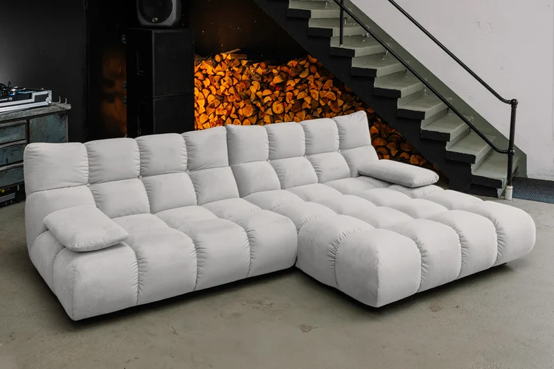 KAWOLA Sofa VIVIEN Ecksofa Velvet silber