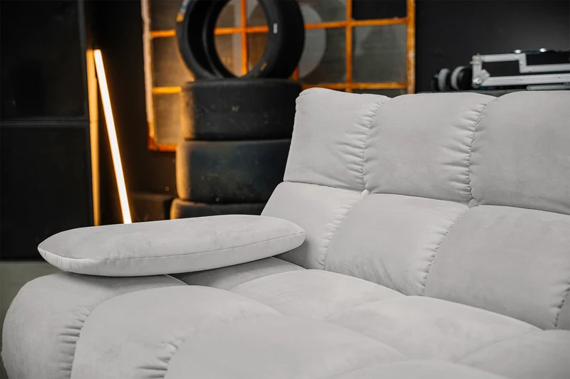 KAWOLA Sofa VIVIEN Ecksofa Velvet silber