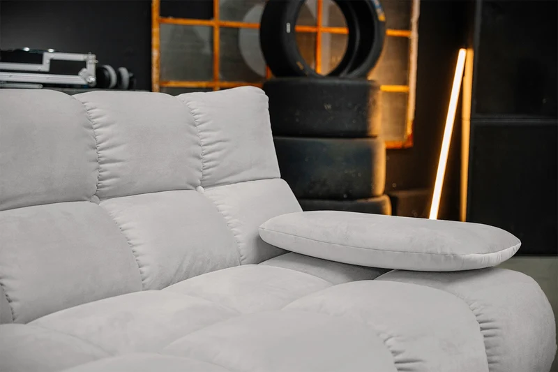 KAWOLA Sofa VIVIEN Ecksofa Velvet silber