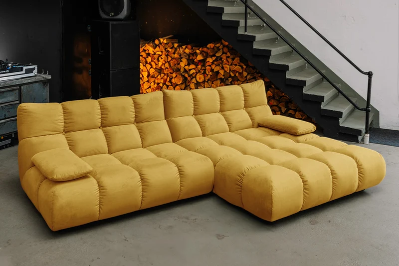 KAWOLA Sofa VIVIEN Ecksofa Velvet curry