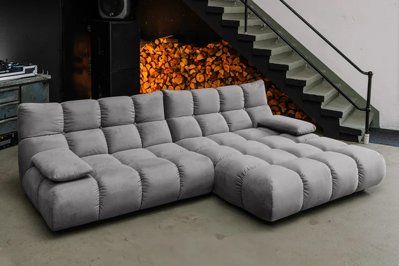 KAWOLA Sofa VIVIEN Ecksofa Velvet stone
