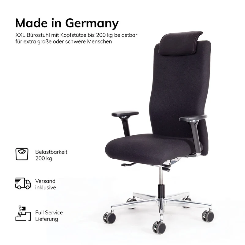 lento Ergonomischer Bürostuhl XL Agilis AG12 - Schwerlaststuhl bis 200 KG