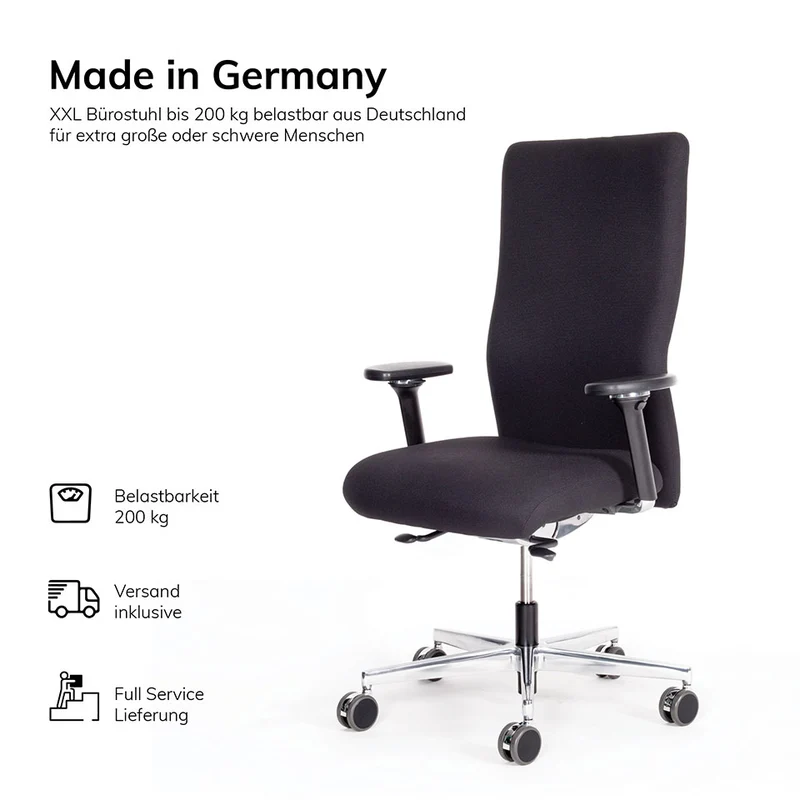 lento Ergonomischer Bürostuhl XL Agilis AG12 - Schwerlaststuhl bis 200 KG