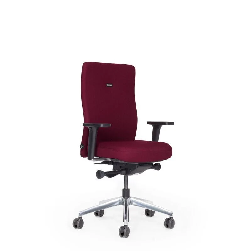 Ergonomischer Bürostuhl - lento Agilis AG10 Dunkelrot - inkl. Armlehnen & Alu Fußkreuz