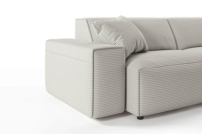 KAWOLA Sofa RANI Ecksofa Cord steingrau