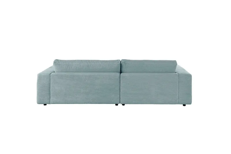 KAWOLA Sofa MADELINE Ecksofa Cord mit Longchair hellblau