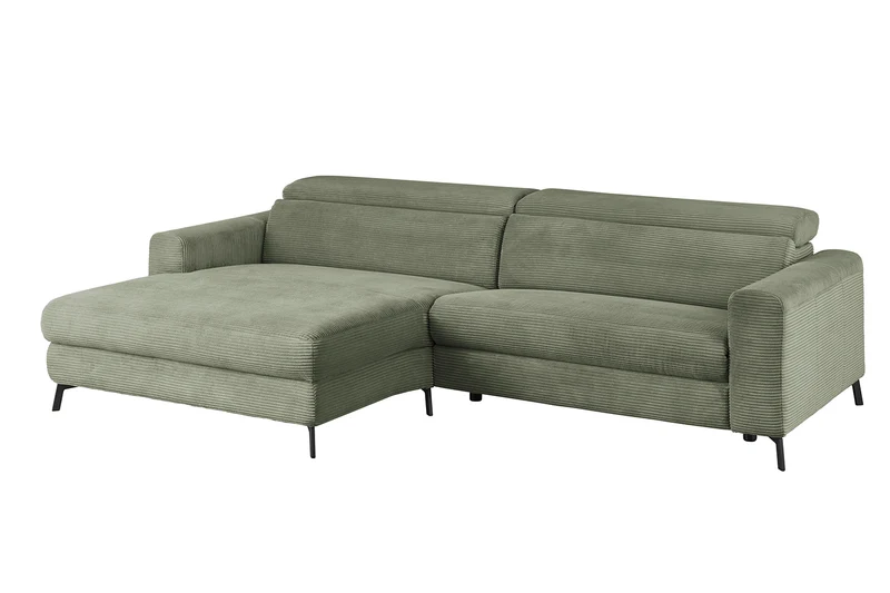 KAWOLA Sofa LAISKA Ecksofa Cord olivgrün