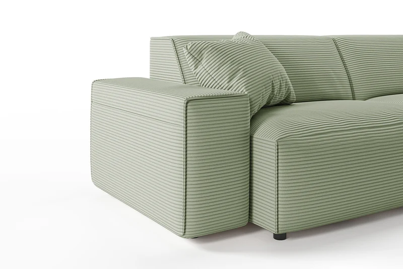 KAWOLA Sofa RANI Ecksofa Cord olivgrün