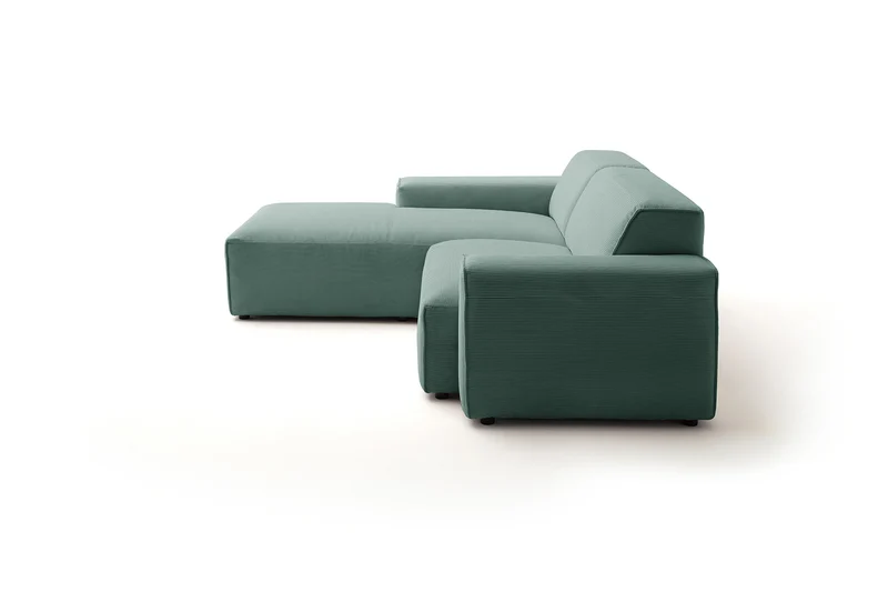 KAWOLA Sofa RANI Ecksofa Feincord grün