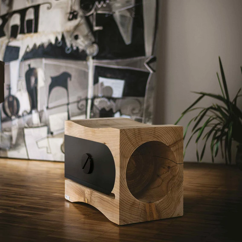 Wood Pouf TEMPERINO by Alessandro Guidolin for Riva 1920