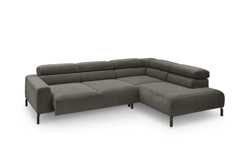KAWOLA Sofa DELIA Ecksofa Feincord anthrazit