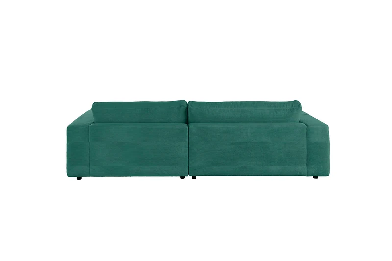 KAWOLA Sofa MADELINE Ecksofa mit Longchair Cord smaragd