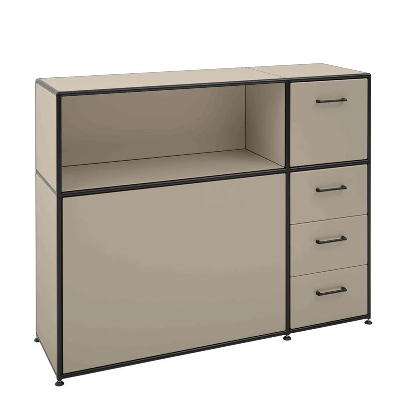 BOSSE SOLUTIONS Sekretär | Klapptisch | Congo | 3 Schubladen | Klappe | Black Edition