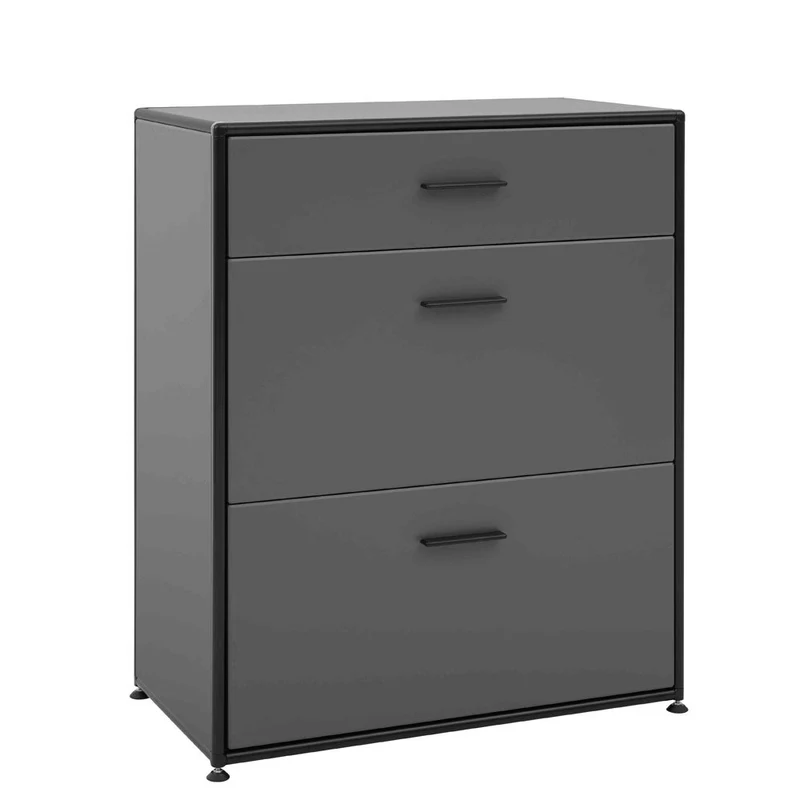 BOSSE SOLUTIONS Highboard | Basaltgrau | 3 Schubladen | Black Edition