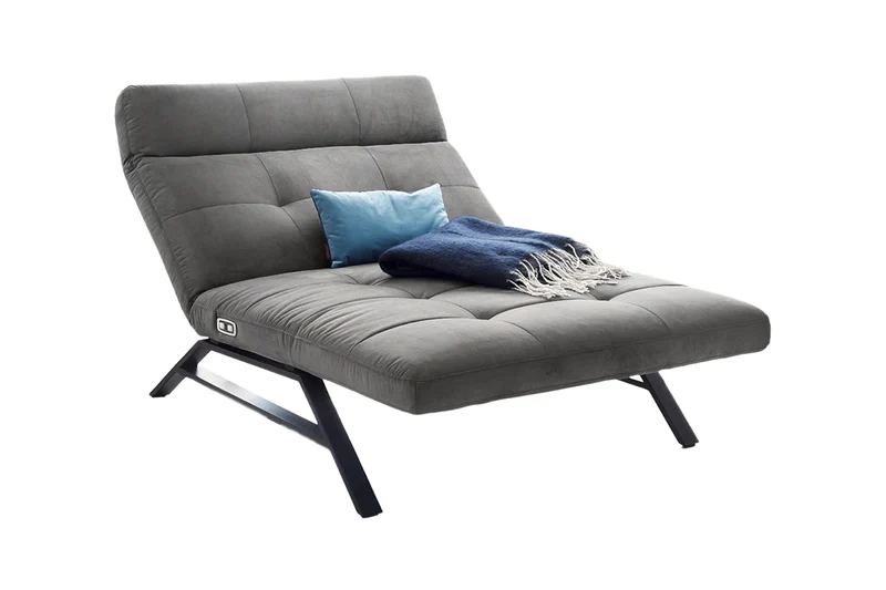 KAWOLA Doppelliege AMERIVA Relaxliege Maxi Velvet grau