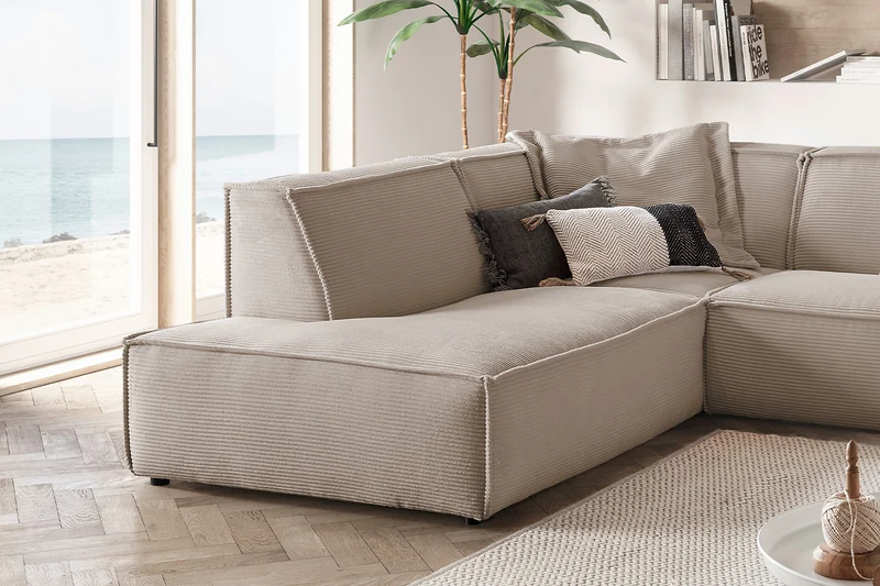 KAWOLA Sofa SAMU Ecksofa Cord taupe