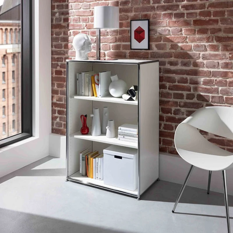 BOSSE Regal modul-space | Weiß Chrom | 3 Ordnerhöhen | 80 cm breit