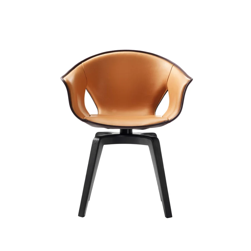 Leather Swivel Chair GINGER by Roberto Lazzeroni for Poltrona Frau