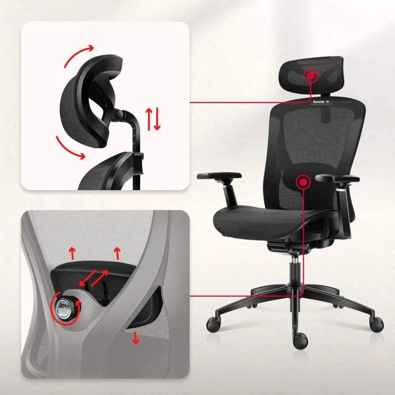 Gaming-Sessel Huzaro Combat 7.3 Black Mesh